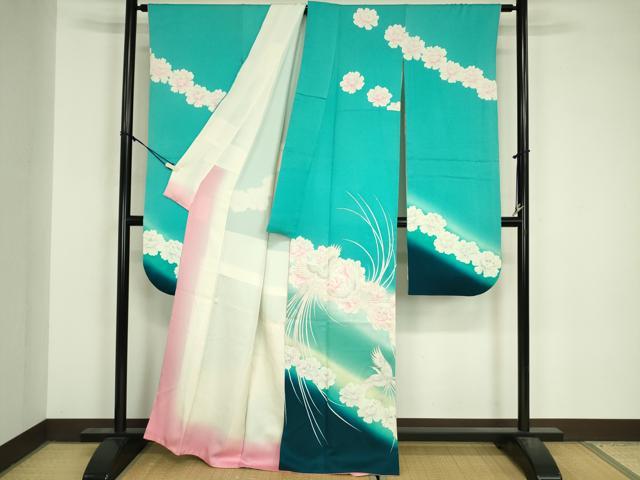 平和屋着物■豪華振袖　鳳凰花文　暈し染め　金彩　正絹　逸品　DABJ9097ya