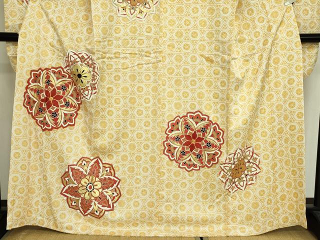 平和屋着物■豪華振袖　駒刺繍　舞花文　金彩　正絹　逸品　DABJ9099ya