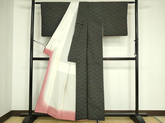 平和屋着物■本場大島紬　花菱文　正絹　逸品　DABJ9107ya