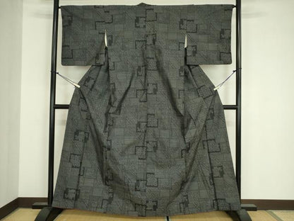 平和屋着物■本場大島紬　更紗花唐草文　正絹　逸品　DABJ9108ya