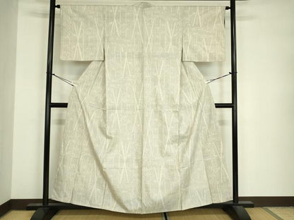 平和屋着物■本場大島紬　白大島　7マルキ　笹竹文　正絹　逸品　DABJ9119ya