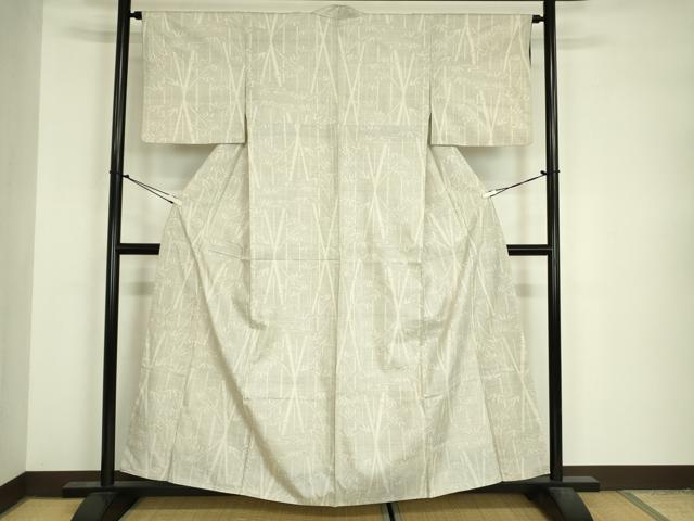 平和屋着物■本場大島紬　白大島　7マルキ　笹竹文　正絹　逸品　DABJ9119ya
