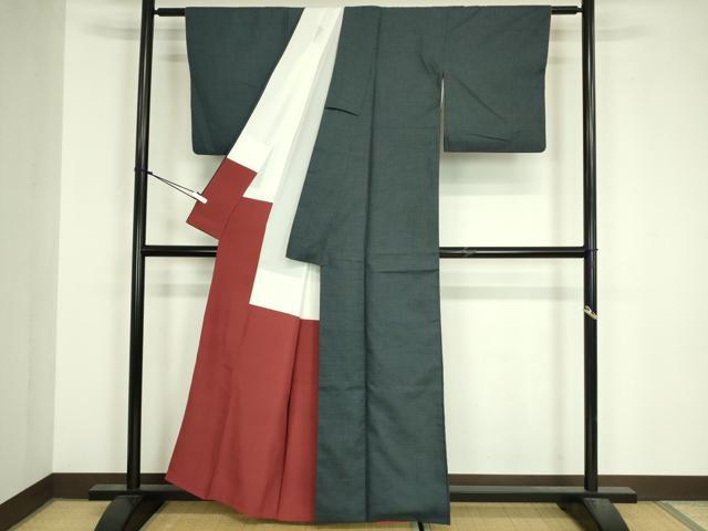 平和屋着物■上質な紬　100亀甲　正絹　逸品　DABJ9121ya