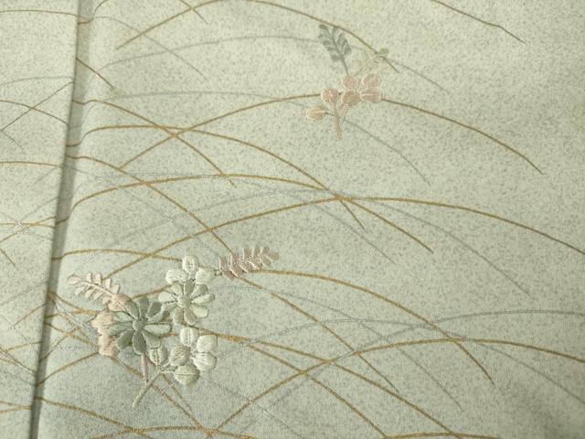 平和屋着物■訪問着　刺繍　芝草花文　暈し染め　金彩　正絹　逸品　DABJ9123ya