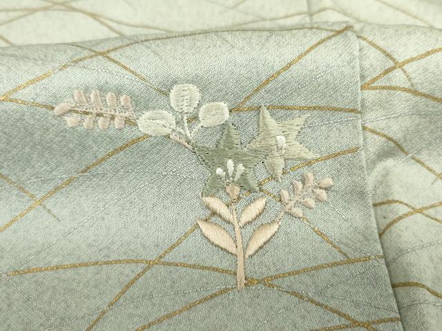 平和屋着物■訪問着　刺繍　芝草花文　暈し染め　金彩　正絹　逸品　DABJ9123ya