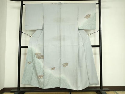 平和屋着物■中国三大刺繍　スワトウ刺繍　汕頭刺繍　訪問着　地紙花文　暈し染め　正絹　逸品　DABJ9124ya