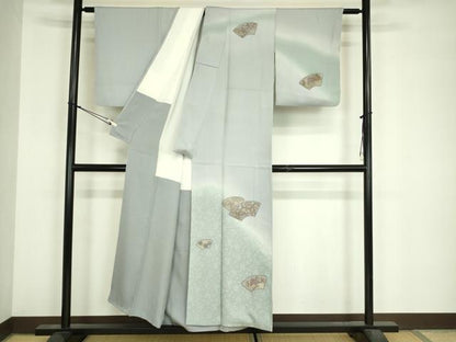 平和屋着物■中国三大刺繍　スワトウ刺繍　汕頭刺繍　訪問着　地紙花文　暈し染め　正絹　逸品　DABJ9124ya