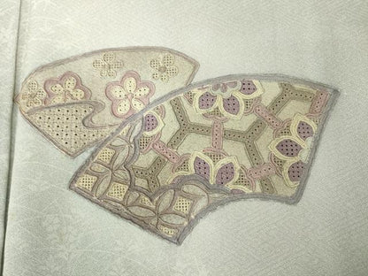 平和屋着物■中国三大刺繍　スワトウ刺繍　汕頭刺繍　訪問着　地紙花文　暈し染め　正絹　逸品　DABJ9124ya
