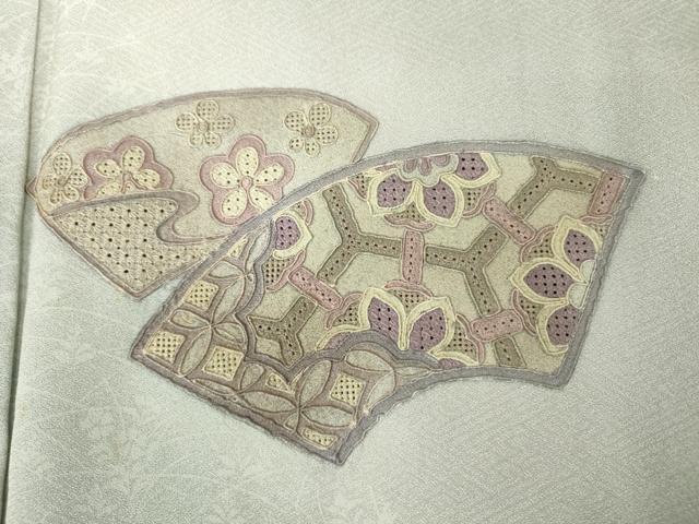 平和屋着物■中国三大刺繍　スワトウ刺繍　汕頭刺繍　訪問着　地紙花文　暈し染め　正絹　逸品　DABJ9124ya