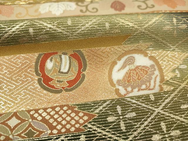 平和屋着物■豪華黒留袖　駒刺繍　双鶴菱エ霞花文　地主神社　暈し染め　金銀彩　正絹　逸品　DABJ9138ya