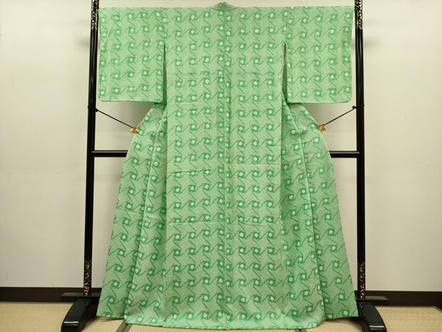 平和屋着物■上質な小紋　総絞り　幾何学文　正絹　逸品　DABJ9139ya