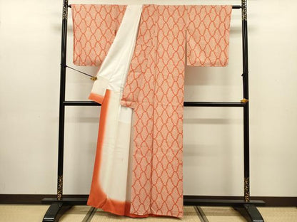 平和屋着物■上質な小紋　幾何学文　鹿の子　正絹　逸品　DABJ9140ya