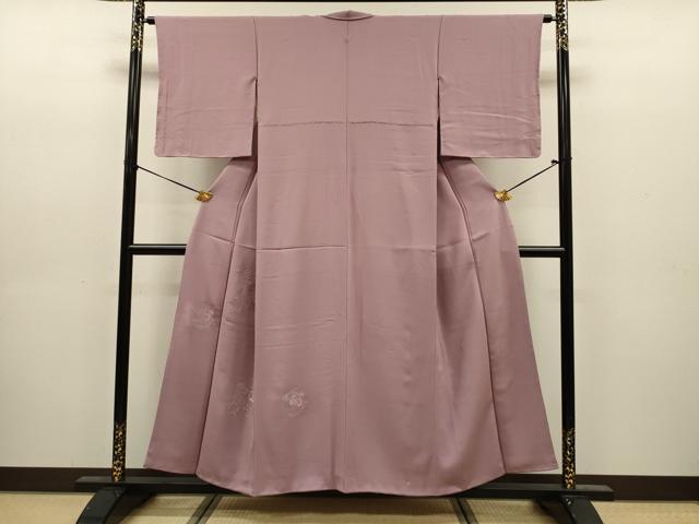 平和屋着物■中国三大刺繍　スワトウ刺繍　汕頭刺繍　総刺繍　無地絵羽訪問着　更紗花鳥文　紅藤色　正絹　逸品　DABJ9149ya