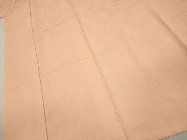 平和屋着物■上質な色無地　草花地紋　洒落柿色　正絹　逸品　DABJ9150ya