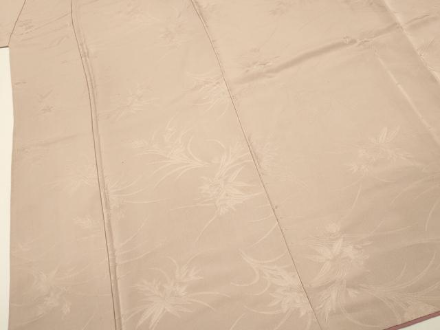 平和屋着物■上質な色無地　草花地紋　枯野色　正絹　逸品　DABJ9151ya