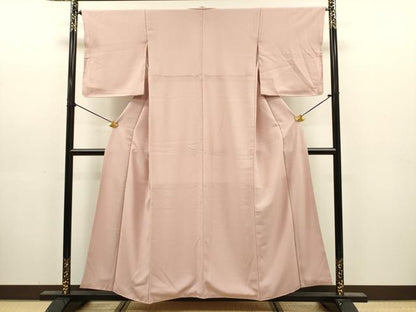 平和屋着物■上質な色無地　洗柿色　正絹　逸品　DABJ9155ya