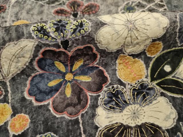 平和屋着物■上質な小紋　辻が花　暈し染め　金彩　正絹　逸品　DABJ9156ya
