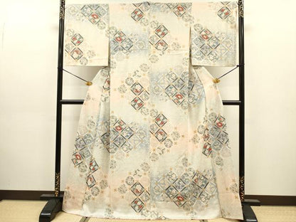 平和屋着物■上質な小紋　天井草花文　暈し染め　金彩　正絹　逸品　DABJ9157ya