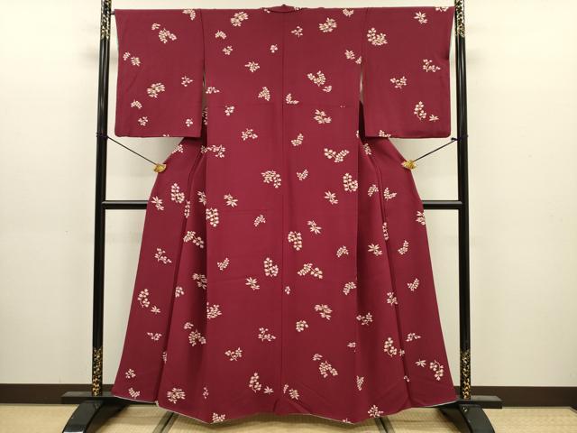 平和屋着物■上質な小紋　枝葉文　正絹　逸品　DABJ9160ya