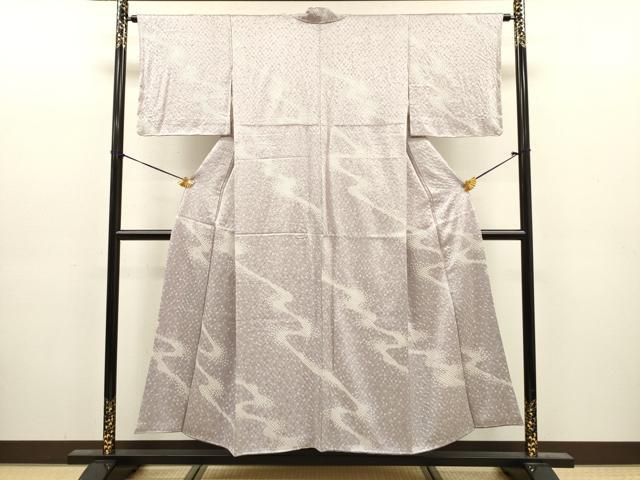 平和屋着物■上質な小紋　総絞り　流水文　正絹　逸品　DABJ9163ya