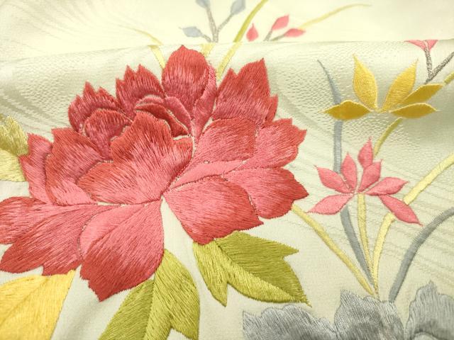 平和屋着物■豪華振袖　総刺繍　飾花文　暈し染め　金銀糸　正絹　逸品　DABJ9168ya