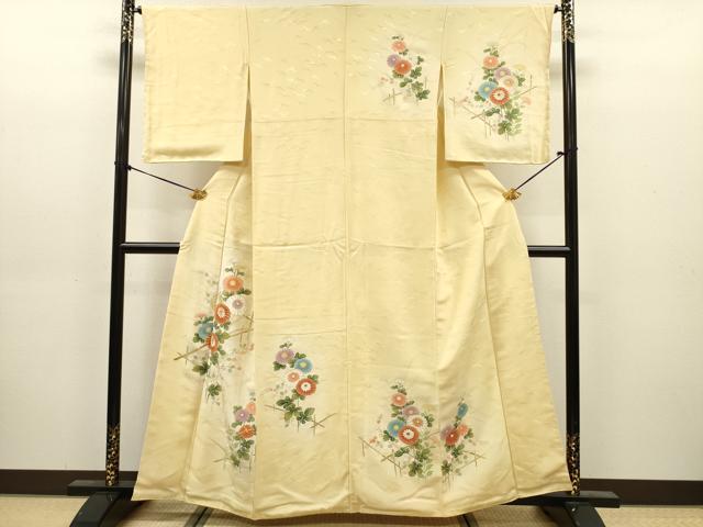 平和屋着物■訪問着　駒刺繍　草花文　暈し染め　金彩　正絹　逸品　DABJ9172ya
