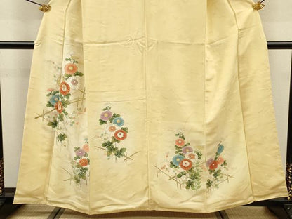 平和屋着物■訪問着　駒刺繍　草花文　暈し染め　金彩　正絹　逸品　DABJ9172ya