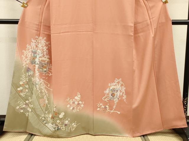 平和屋着物■訪問着　貝桶花文　暈し染め　金彩　正絹　逸品　未使用　DABJ9174ya
