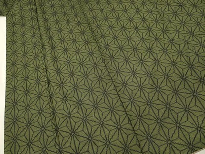 平和屋着物■上質な紬　麻の葉文様　正絹　逸品　DABJ9178ya