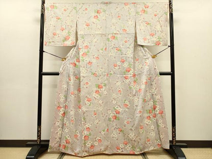 平和屋着物■上質な小紋　枝梅文　正絹　逸品　DABJ9181ya
