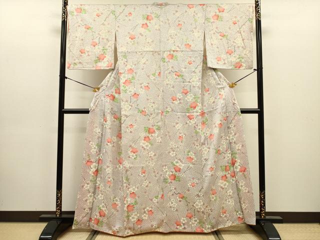 平和屋着物■上質な小紋　枝梅文　正絹　逸品　DABJ9181ya