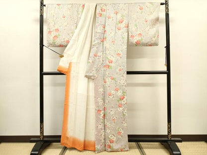 平和屋着物■上質な小紋　枝梅文　正絹　逸品　DABJ9181ya
