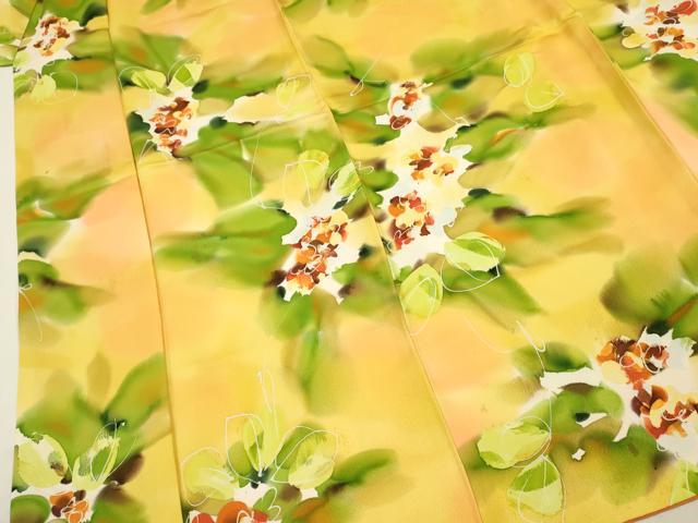 平和屋着物■上質な小紋　草花文　暈し染め　正絹　逸品　DABJ9187ya