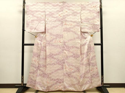 平和屋着物■上質な小紋　絞り　雲取り唐草文　正絹　逸品　DABJ9190ya
