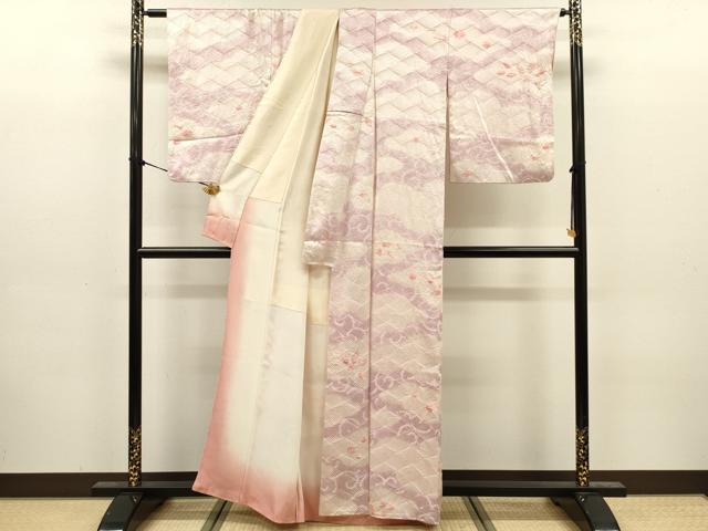 平和屋着物■上質な小紋　絞り　雲取り唐草文　正絹　逸品　DABJ9190ya