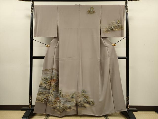 平和屋着物■訪問着　風景文　暈し染め　金彩　正絹　逸品　DABJ9193ya