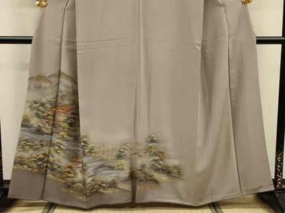 平和屋着物■訪問着　風景文　暈し染め　金彩　正絹　逸品　DABJ9193ya