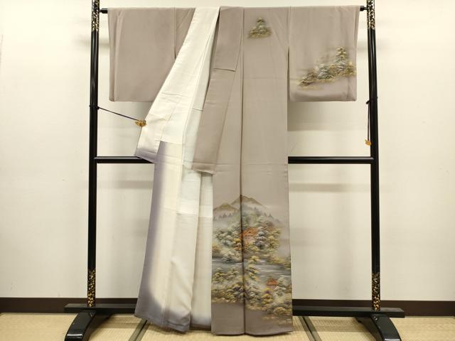 平和屋着物■訪問着　風景文　暈し染め　金彩　正絹　逸品　DABJ9193ya