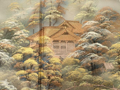 平和屋着物■訪問着　風景文　暈し染め　金彩　正絹　逸品　DABJ9193ya