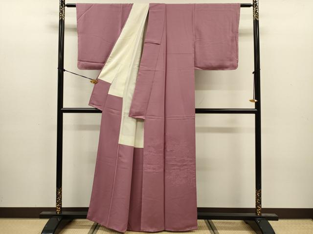 平和屋着物■豪華色留袖　風景地紋　京紫色　正絹　逸品　未使用　DABJ9194ya