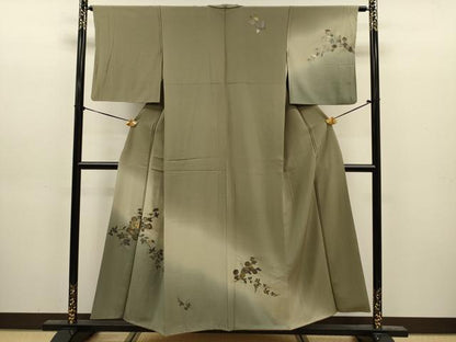 平和屋着物■訪問着　螺鈿　草花文　暈し染め　金銀彩　正絹　逸品　DABJ9198ya