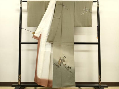 平和屋着物■訪問着　螺鈿　草花文　暈し染め　金銀彩　正絹　逸品　DABJ9198ya