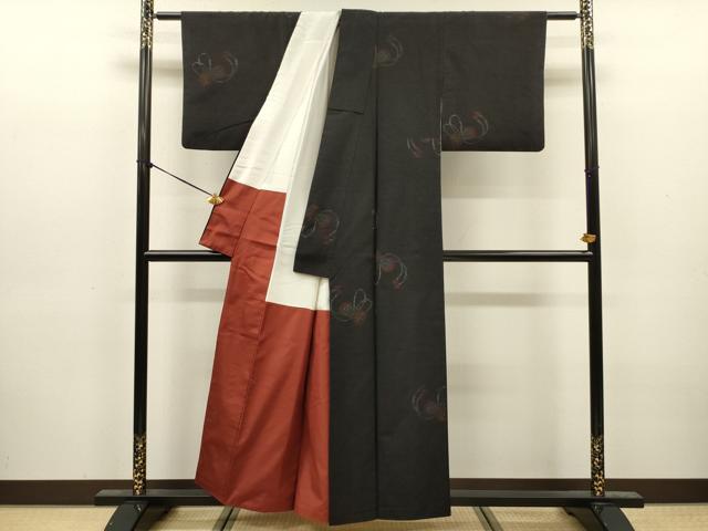平和屋着物■上質な紬　80亀甲　鼓文　正絹　逸品　DABJ9201ya