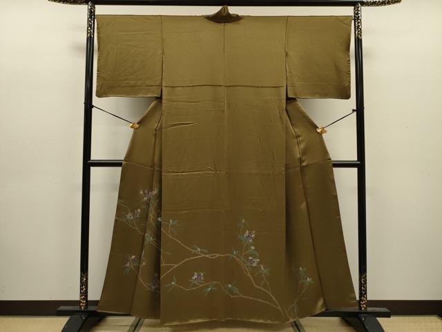 平和屋着物■訪問着　刺繍　枝花文　金糸　正絹　逸品　DABJ9205ya
