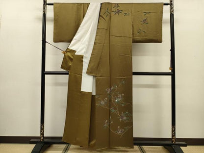 平和屋着物■訪問着　刺繍　枝花文　金糸　正絹　逸品　DABJ9205ya