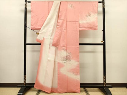 平和屋着物■訪問着　駒刺繍　御所車花松文　暈し染め　金銀彩　やまと誂製　正絹　逸品　DABJ9206ya