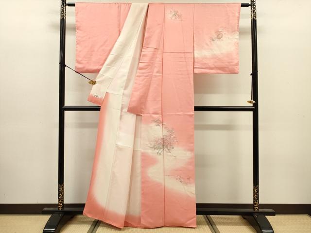 平和屋着物■訪問着　駒刺繍　御所車花松文　暈し染め　金銀彩　やまと誂製　正絹　逸品　DABJ9206ya