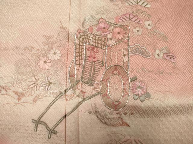 平和屋着物■訪問着　駒刺繍　御所車花松文　暈し染め　金銀彩　やまと誂製　正絹　逸品　DABJ9206ya