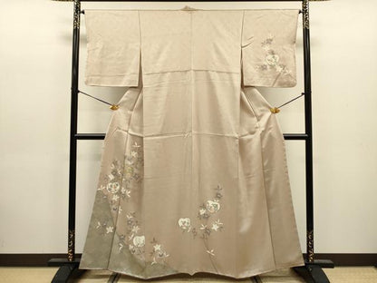 平和屋着物■訪問着　草花文　金彩　正絹　逸品　DABJ9208ya