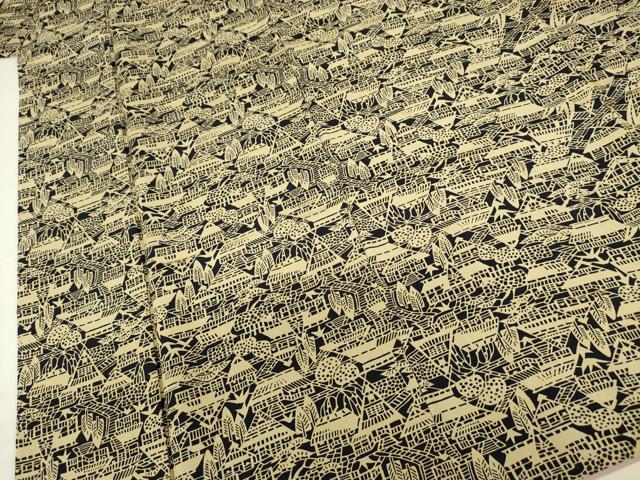 平和屋着物■本場染大島紬　風景文　正絹　逸品　DABJ9209ya